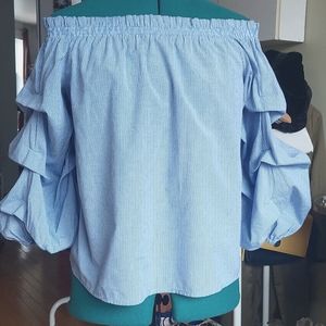 Sirens Revamp blue off shoulder top size S